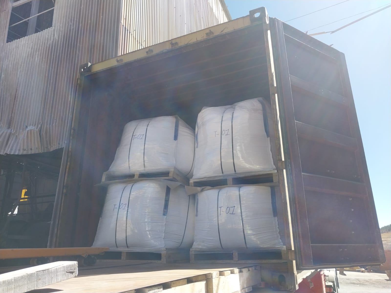 Loaded export container